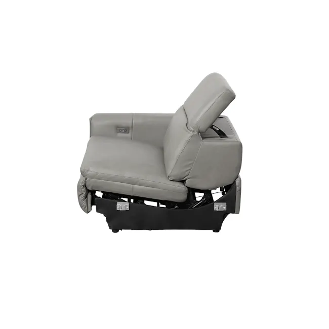 Clyde 4 Seater Power Recliner Sofa - Warm Grey (Top Grain Leather) - Zero Wall - 39