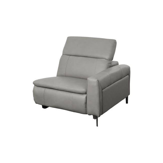 Clyde 4 Seater Power Recliner Sofa - Warm Grey (Top Grain Leather) - Zero Wall - 14