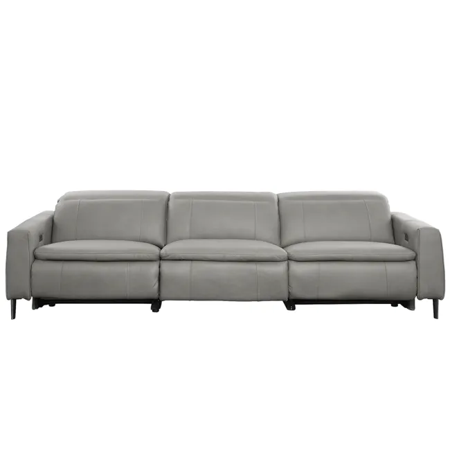 Clyde Right Arm Power Recliner Unit - Warm Grey (Top Grain Leather) - 12