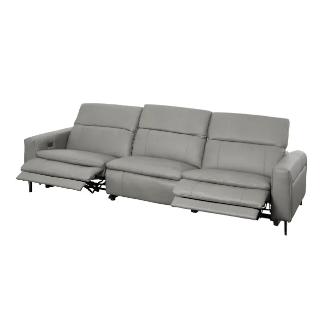 Clyde Right Arm Power Recliner Unit - Warm Grey (Top Grain Leather) - 3