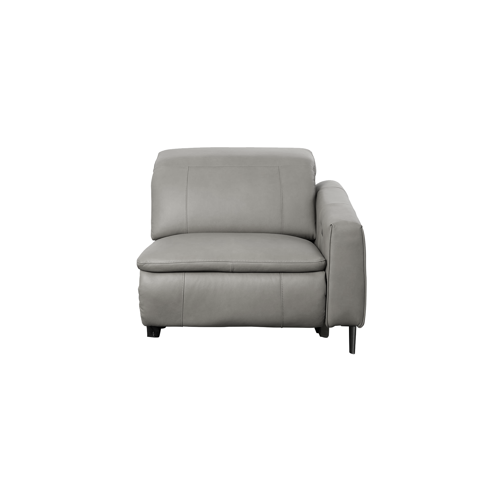 Clyde Right Arm Power Recliner Unit - Warm Grey (Top Grain Leather)