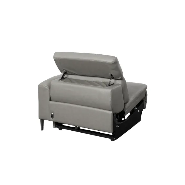 Clyde Right Arm Power Recliner Unit - Warm Grey (Top Grain Leather) - 36
