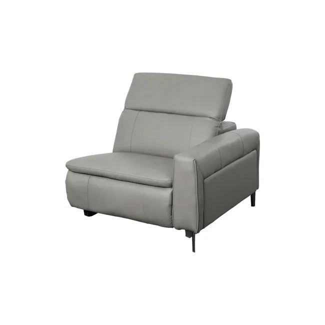 Clyde Right Arm Power Recliner Unit - Warm Grey (Top Grain Leather) - 9