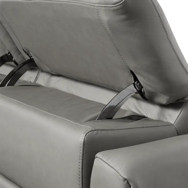 Clyde 3 Seater Power Recliner Sofa - Warm Grey (Top Grain Leather) - Zero Wall - 12