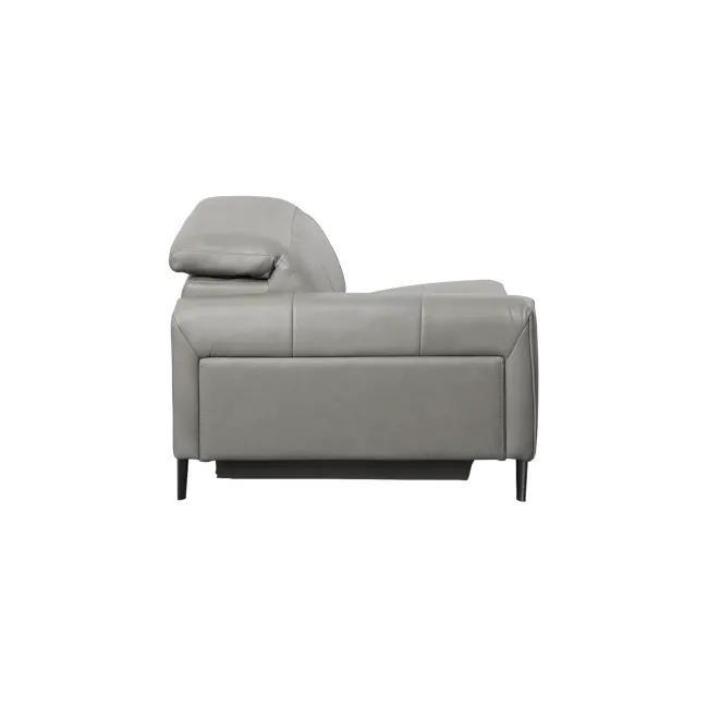 Clyde 3 Seater Power Recliner Sofa - Warm Grey (Top Grain Leather) - Zero Wall - 27