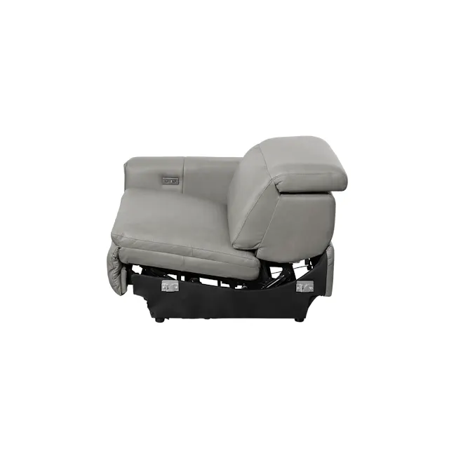 Clyde 3 Seater Power Recliner Sofa - Warm Grey (Top Grain Leather) - Zero Wall - 28