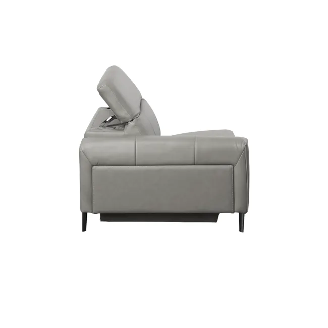 Clyde 3 Seater Power Recliner Sofa - Warm Grey (Top Grain Leather) - Zero Wall - 34