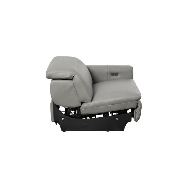 Clyde 3 Seater Power Recliner Sofa - Warm Grey (Top Grain Leather) - Zero Wall - 26