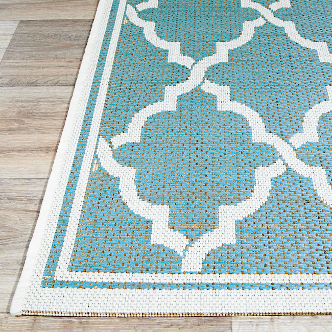 Ocean Port Flatwoven Rug - Turquoise Sand - 4