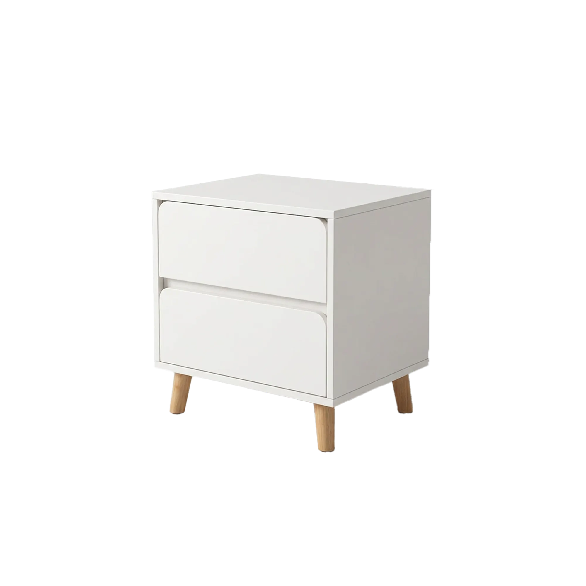(As-is) Ted Twin Drawer Bedside Table - White - 1 - 7