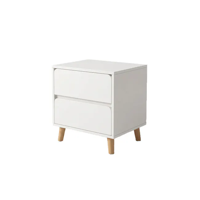 (As-is) Ted Twin Drawer Bedside Table - White - 1 - 8