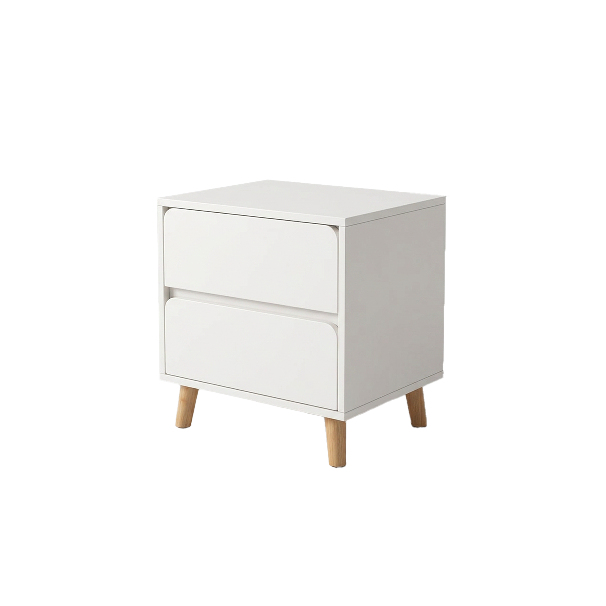 Ted Twin Drawer Bedside Table - White