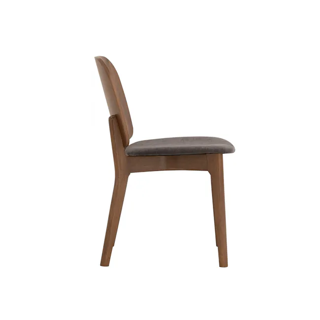 Cora Dining Chair - Walnut, Grey - 5