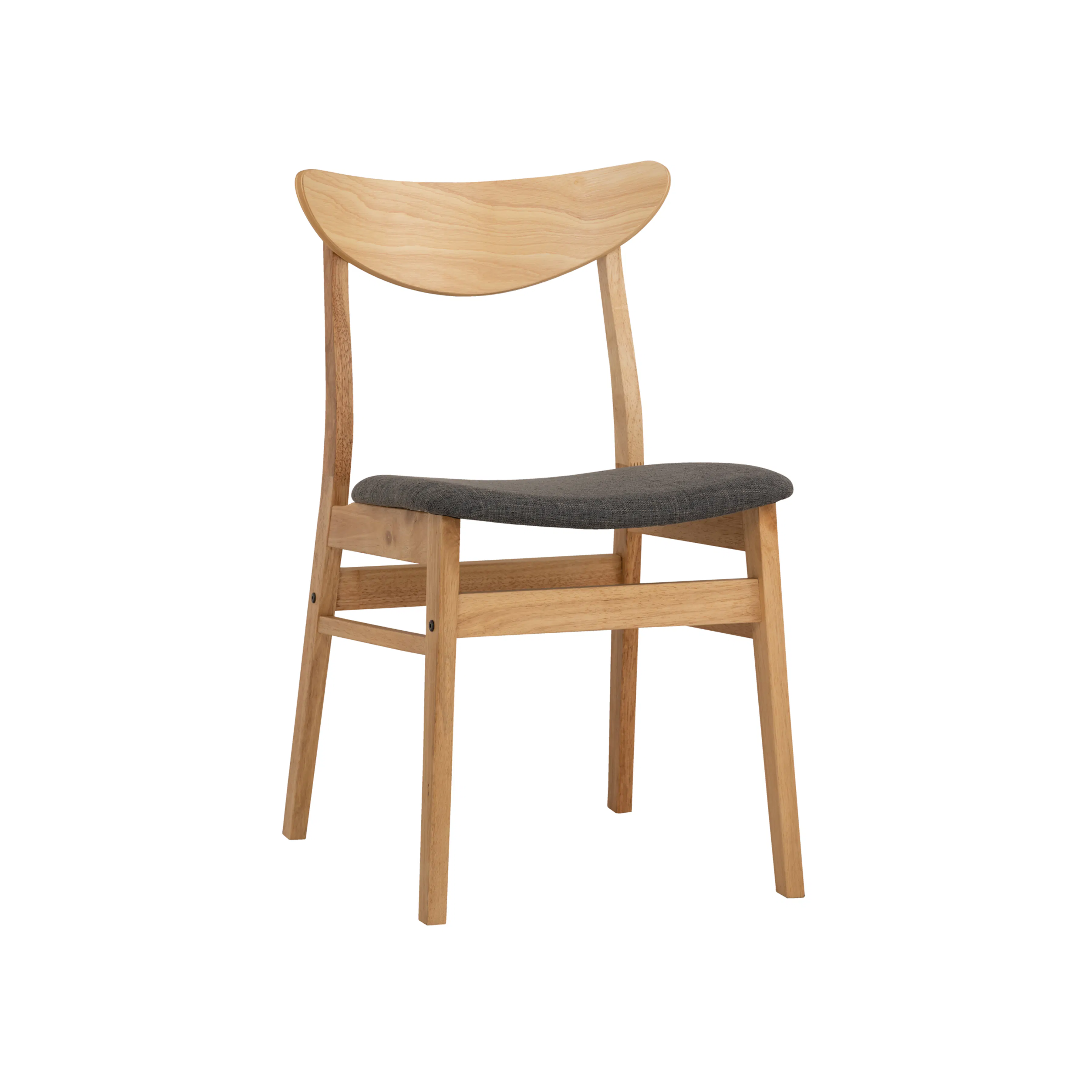 Charmant Dining Table 1.4m with Koa Bench 1.1m and 2 Macy Dining Chairs in Natural, Dim Grey - 14 - Light wooden chair