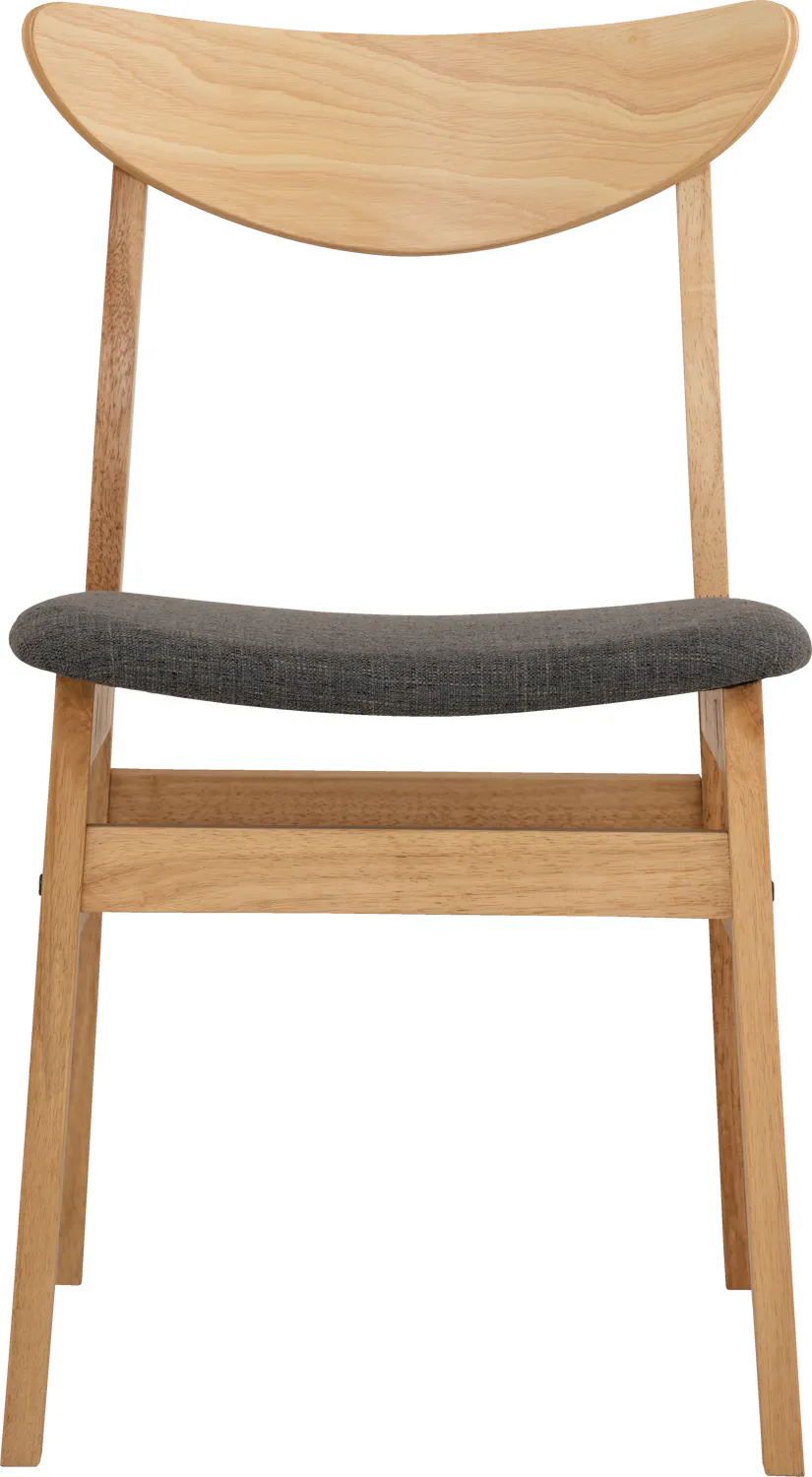 Harold Extendable Dining Table 1.2m-1.5m with 4 Macy Chairs in Natural, Dim Grey - 45