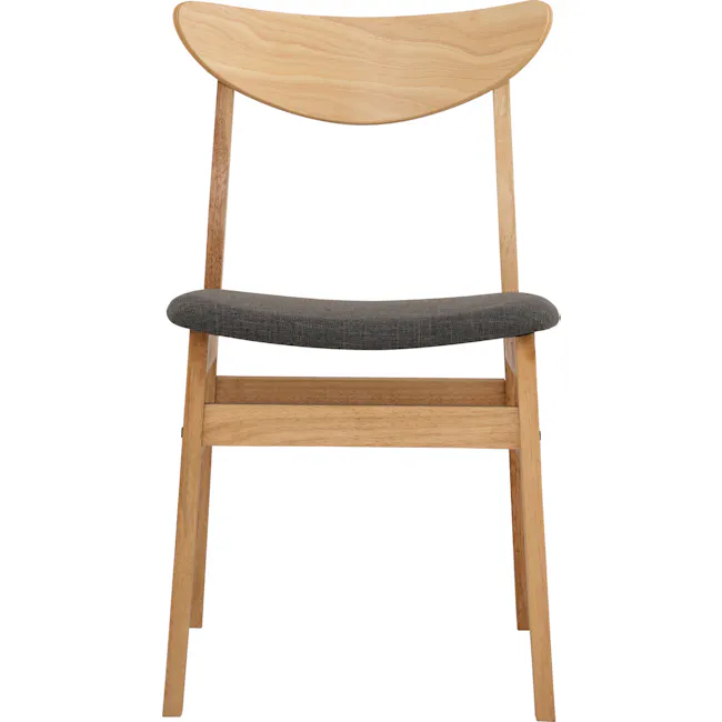 Harold Extendable Dining Table 1.2m-1.5m with 4 Macy Chairs in Natural, Dim Grey - 45