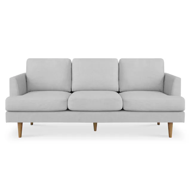 Soma 3 Seater Sofa with Soma 2 Seater Sofa - Silver (Scratch Resistant) - 5 - Light gray upholstered sofa, modern design