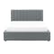 Audrey King Storage Bed in Seal Grey (Velvet) with 2 Leland Twin Drawer Bedside Tables - 1