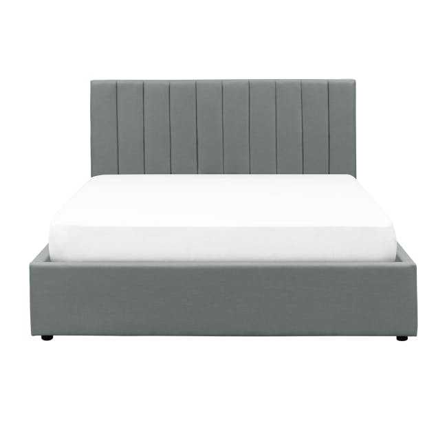 Audrey King Low  Storage Bed - Seal Grey (Velvet) - 0