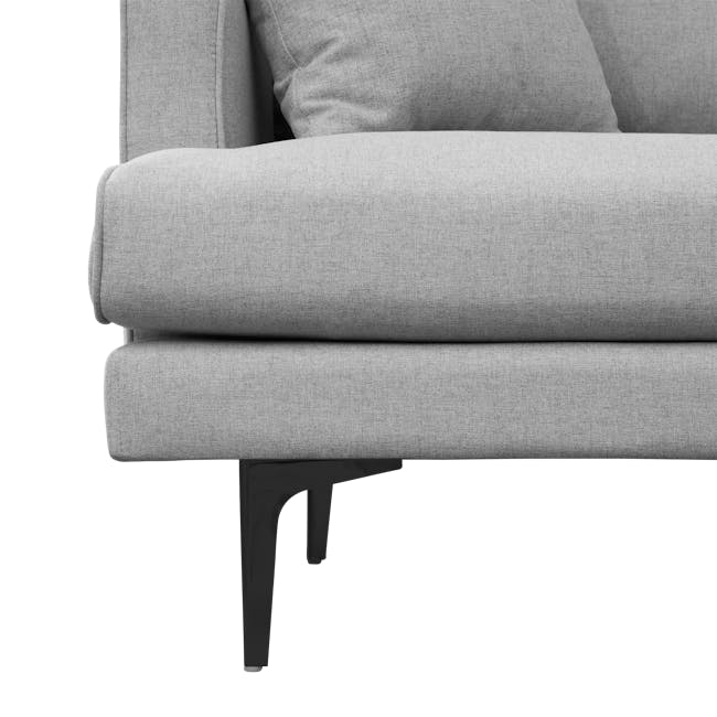 Declan L-Shaped Sofa - Brass, Slate - 27 - Modern upholstered chair, gray fabric upholstery, minimalist design, contemporary