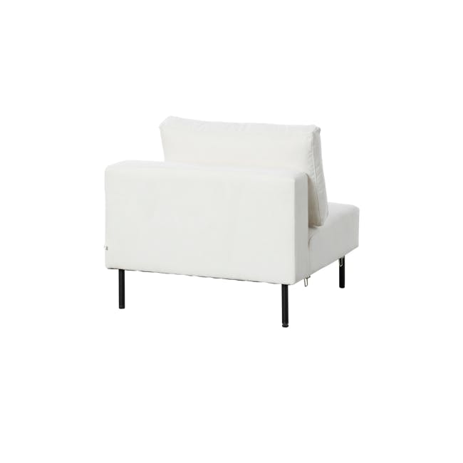 Lusa 3 Seater Sofa - Ivory (Pet Friendly) - 57 - White upholstered sofa, minimalist design, sleek black legs, modern decor
