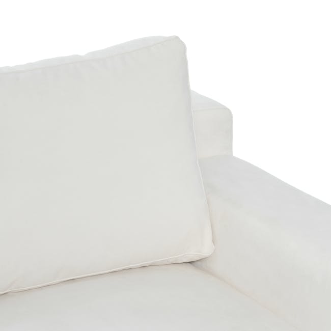 Lusa 3 Seater Sofa - Ivory (Pet Friendly) - 64 - White sofa, minimalist design, soft fabric, clean lines, modern decor, cozy