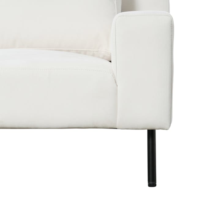 Lusa 3 Seater Sofa - Ivory (Pet Friendly) - 35 - White sofa, minimalist design, clean lines, soft upholstery, modern