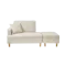 Genevieve 2 Seater Chaise Sofa with Ottoman - Ivory (Pet Friendly)