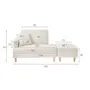Genevieve 2 Seater Chaise Sofa with Ottoman - Ivory (Pet Friendly) - 7