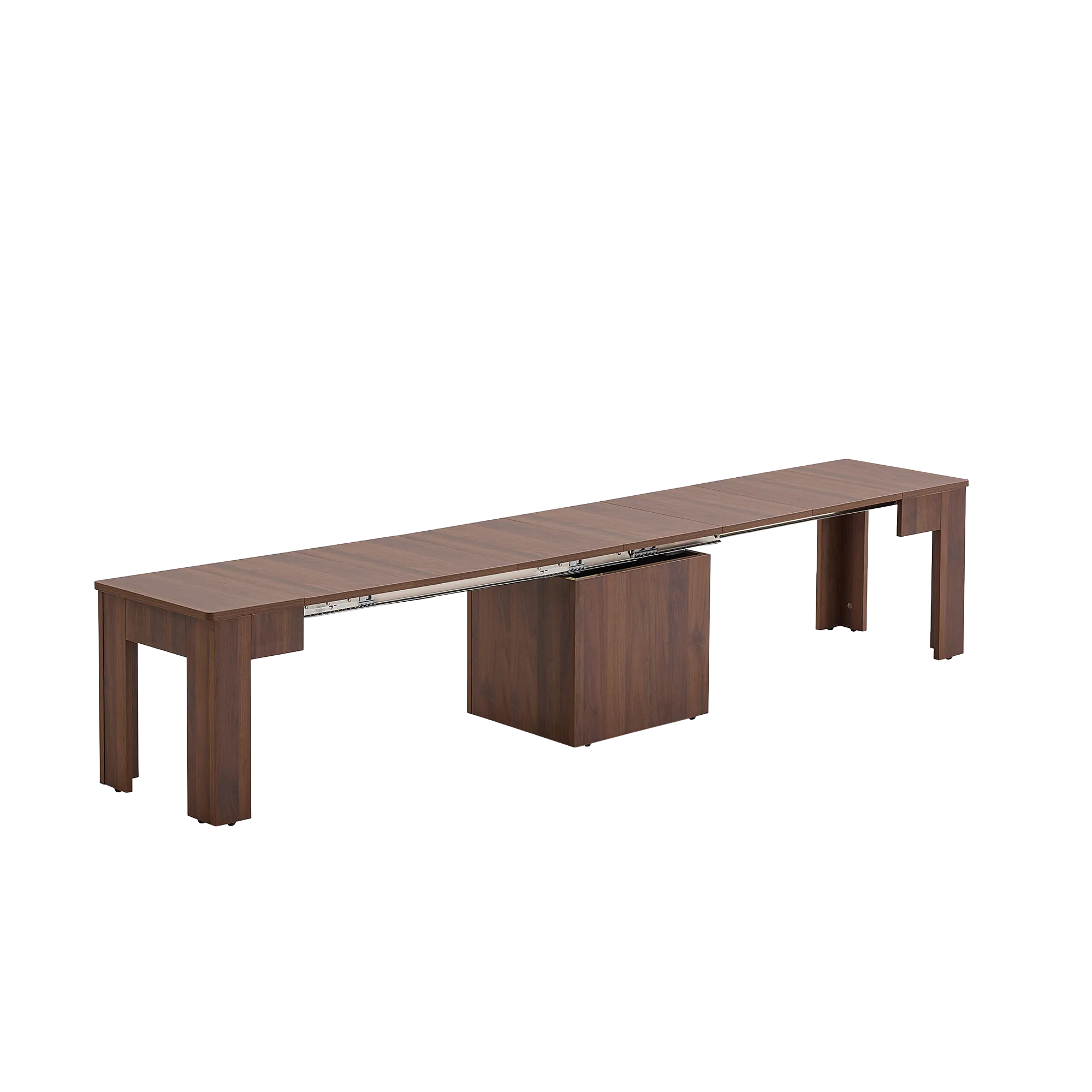 Flexi-Table Extendable Dining Table with Extendable Bench 0.6m-2.8m - Walnut - 20
