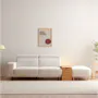 Melysa 3 Seater Left Arm Chaise Sofa with Adjustable Headrest - Ivory (Eco Clean Fabric) - 7
