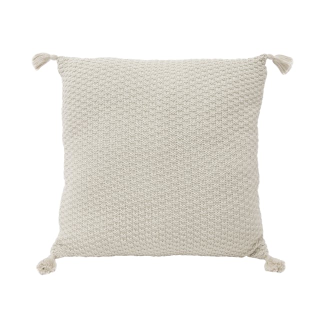 Laura Knitted Cushion Cover - Cream - 0