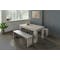 Mila Concrete Dining Set - 1.4m Table and 2 Benches - 2