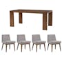 Clarkson Dining Table 1.8m in Cocoa with 4 Fabian Dining Chairs in Dolphin Grey - 0
