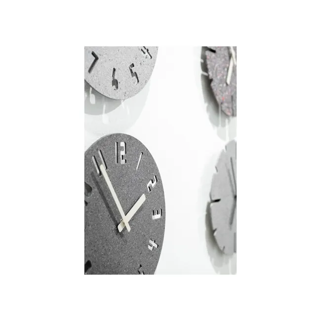 PANECO CLOCK - SAND Dark Gray - 2 - Modern clock design with textured surface, Minimalist clock face with geometric shapes