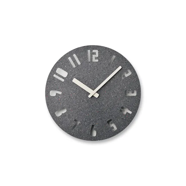 PANECO CLOCK - SAND Dark Gray - 1 - Elegant stone clock with modern design, Minimalist clock featuring a textured surface
