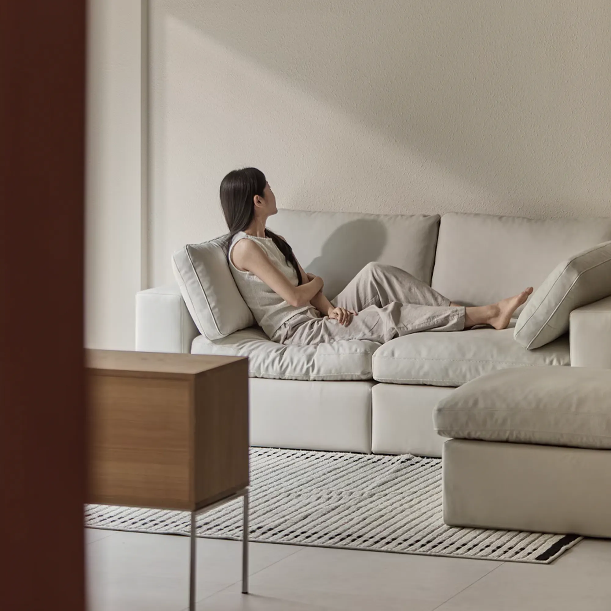 Raye 4 Seater Sofa - Camel Tan (Faux Leather) - 14