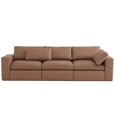 Raye 4 Seater Sofa - Camel Tan (Faux Leather)