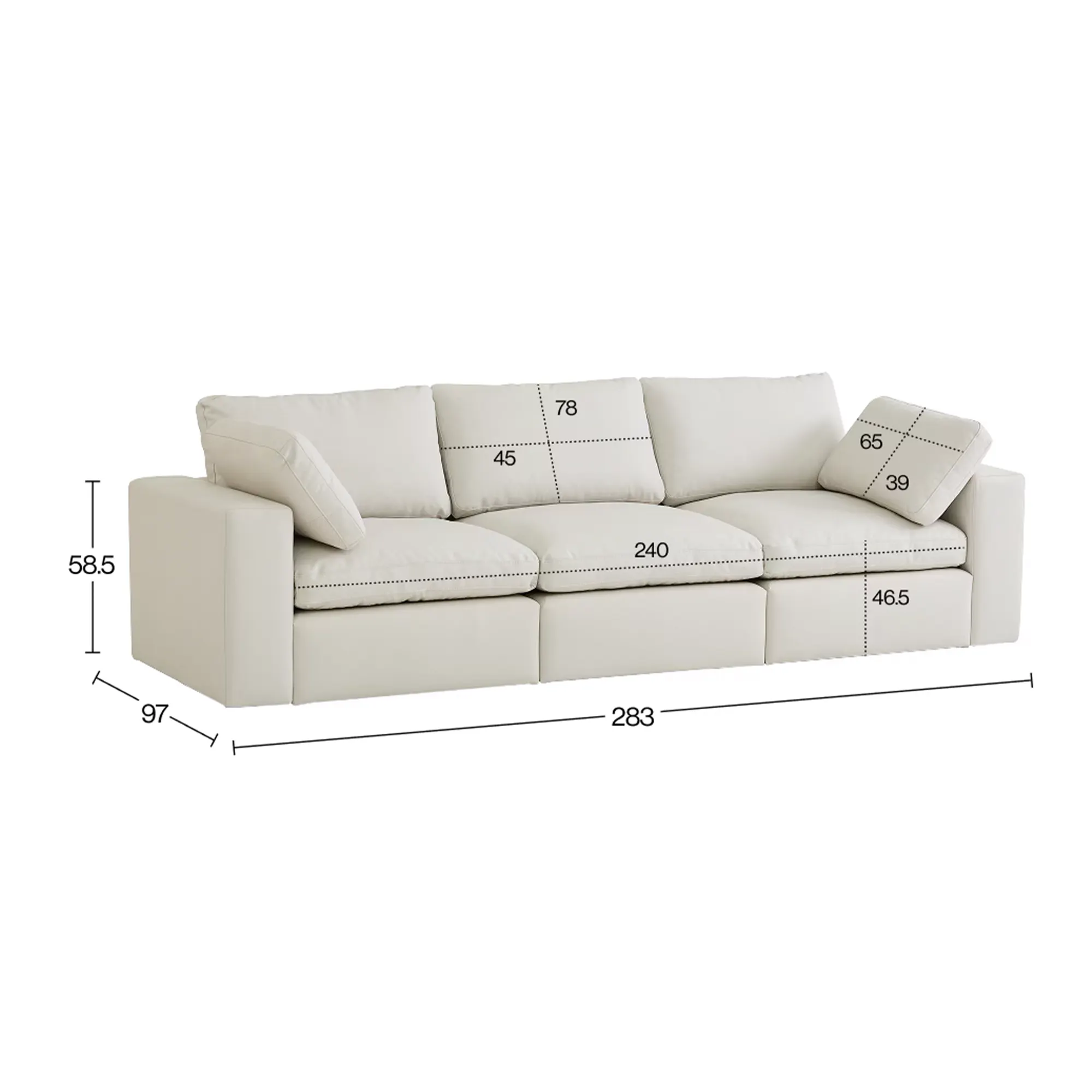 Raye 4 Seater Sofa - Camel Tan (Faux Leather) - 16
