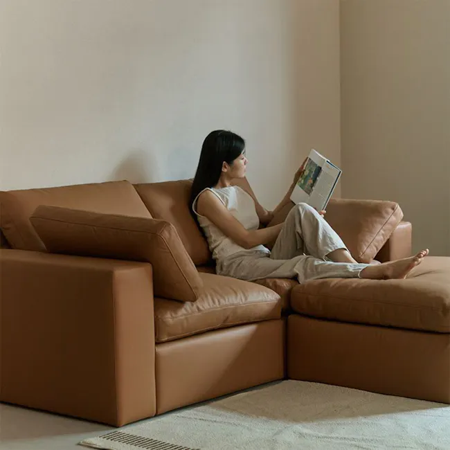 Raye 4 Seater Sofa - Camel Tan (Faux Leather) - 24