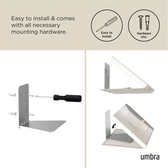 Conceal Wall Shelf - Silver (2 Sizes) - 6