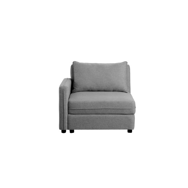 Cameron Left Storage Arm Unit - Moon Grey (Fabric) - 1 - Modern gray sofa, minimalist design, upholstered seat and backrest