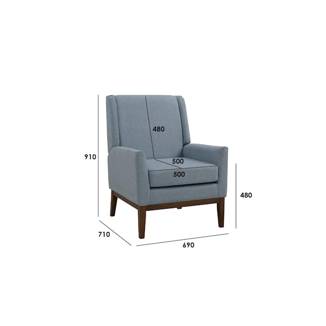 Perri Lounge Chair - Light Blue - 5