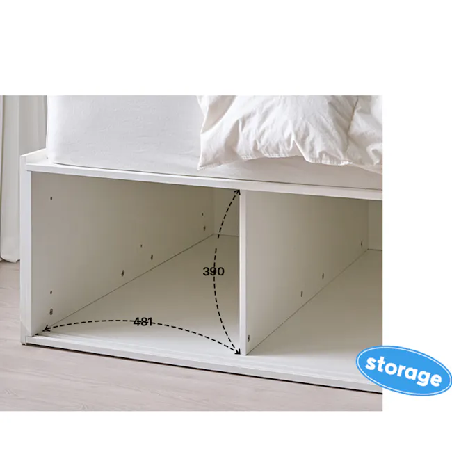 Jayne Storage Super Single Storage Bed - Grey - 25