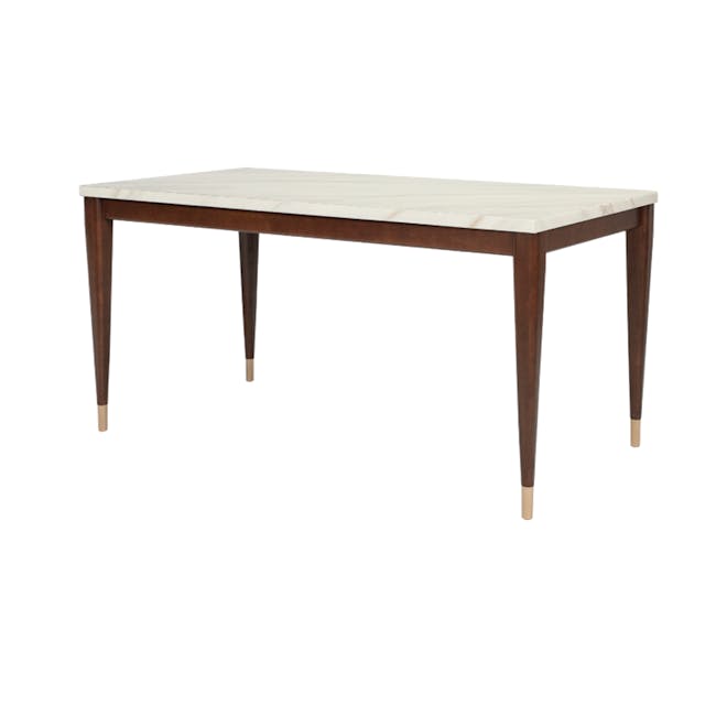 Persis Marble Dining Table 1.5m - White, Walnut - 0