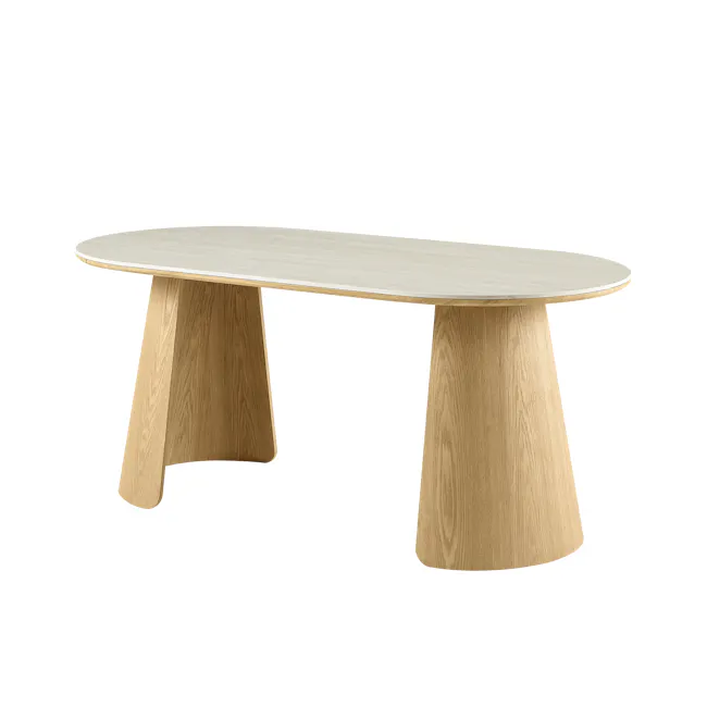 Apollo Dining Table 1.8m (Sintered Stone) with 6 Apollo Dining Armchairs - Oak - 7