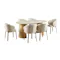 Apollo Dining Table 1.8m (Sintered Stone) with 6 Apollo Dining Armchairs - Oak