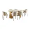 Apollo Dining Table 1.8m (Sintered Stone) with 6 Apollo Dining Armchairs - Oak