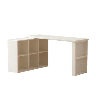 Alice Corner Storage Study Table 1.2m - White