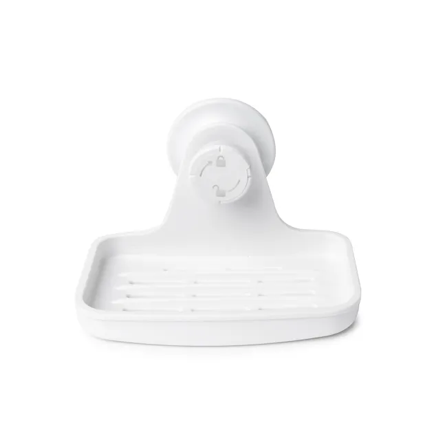 Flex Gel-Lock Soap Dish - White - 5 - White dish rack with integrated handle, sleek design, ergonomic grip, flat tray